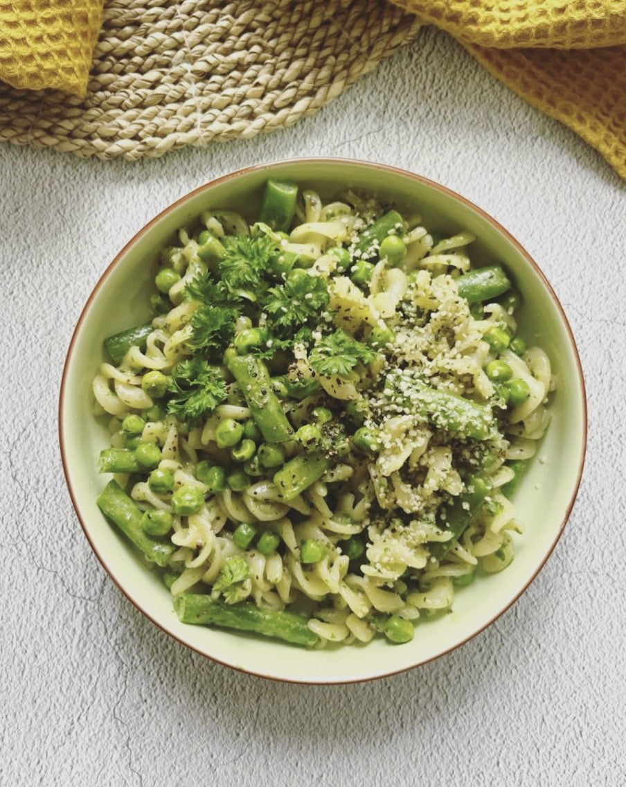 Green Chickpea Pasta with parsley recipe